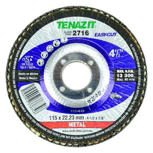 [AUS2716] DISCO LAMINADO T29 4 1/2 X 7/8 G40