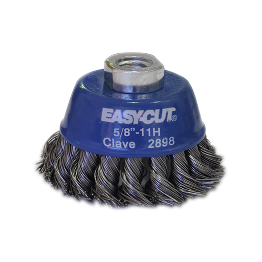 [AUS2898]  CARDA COPA TRENZADA 3X.020 ROSCA 5/8 ACERO AL CARBON