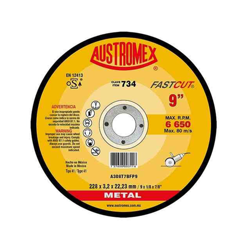 [AUS734]  DISCO CORTE 9 X 1/8 X 7/8 A30