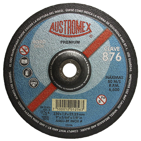 [AUS876] DISCO DE CORTE T-42 DE 9" X 5/64" X 7/8"