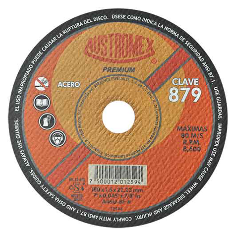 [AUS879] DISCO DE CORTE 7" X 0.045 X 7/8" PREMIUM A.C.