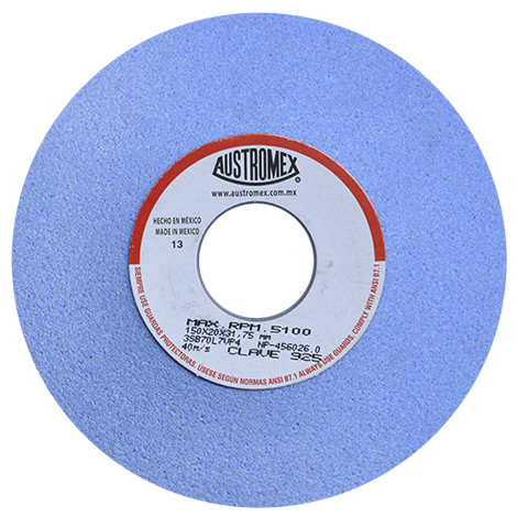 [AUS925] RUEDA PARA ESMERIL 6 X 3/4 X 1-1/4 G70 T12 AZUL AFILADO Y RECTIFICADO