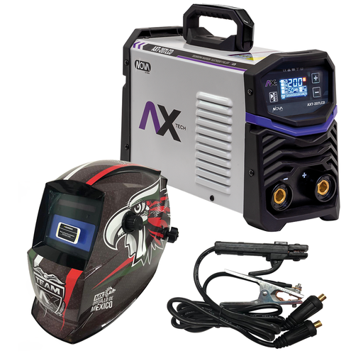 [AXT207LCDKIT] SOLDADORA INVER 200A 110/220V MMA TIG(AXT-P207LCD)+CARETA EL