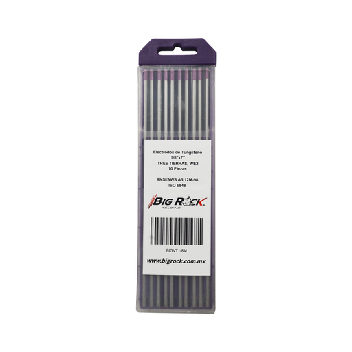 [BIGVT1-8M] VARILLA DE TUNGSTENO 1/8" X 7" 3 TIERRAS