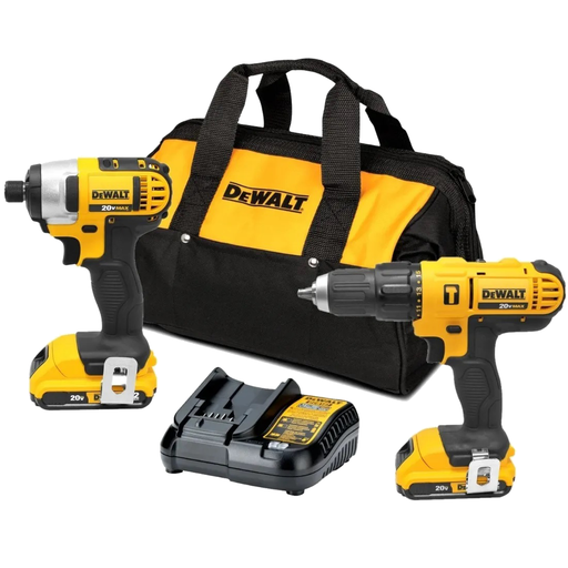 [DEWDCK222D2-B3] COMBO ROTOMARTILLO 1/2" + ATORNILLADOR 1/4" 20V CARG Y BAT