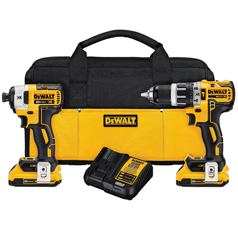 [DEWDCK287E2-B3] COMBO ROTOMARTILLO 1/2" + IMPACTO 1/4" 20V ;2BAT; 1CARG