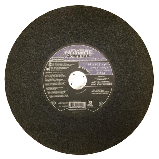 [FLE21622]  DISCO CORTE T41 14 X 3/32 X 1 ACERO INOXIDABLE  BRILLIANT