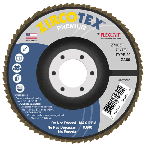 [FLEZ7005F] DISCO LAMINADO 7" X 7/8" ZA-60 T29 ZIRCOTEX