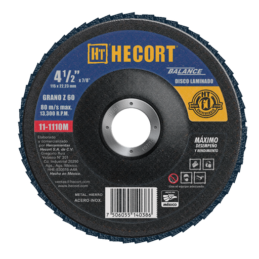 [HEC111110] DISCO LAMINADO T-29 DE 4-1/2" X 7/8" G-60°