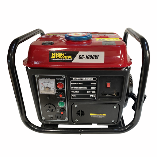 [HIGGG-1000W] GENERADOR A GASOLINA 1000 W 110V 3600RPM HIGH POWER GG-1000W