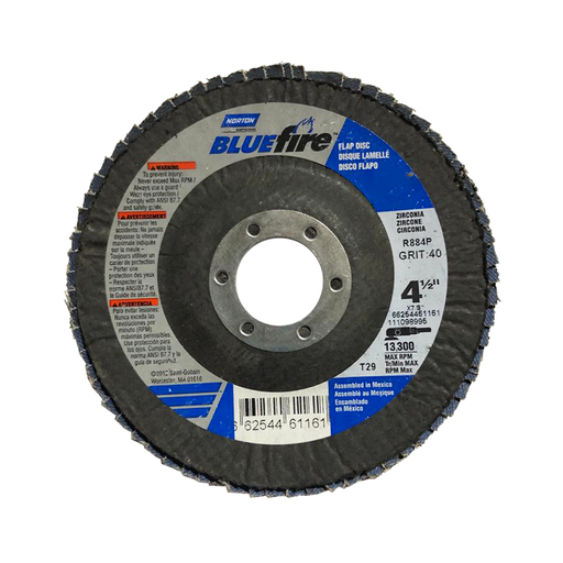[NOR61161] DISCO LAMINADO T-27 4-1/2" X 7/8" G°40 BLUEFIRE