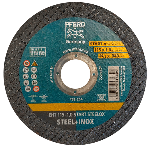 [PFE414804] DISCO CORTE T41 4 1/2 X 040 X 7/8 ACERO INOXIDABLE  414811