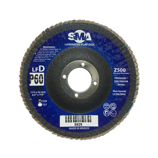 [SMAT29Z54560] DISCO LAMINADO T-29 Z500 DE 4-1/2" X 7/8" G°60