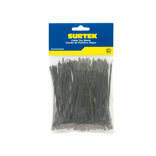 [SUR114205] CINCHO PLASTICO 150X3.6MM NEGRO 50PIEZAS