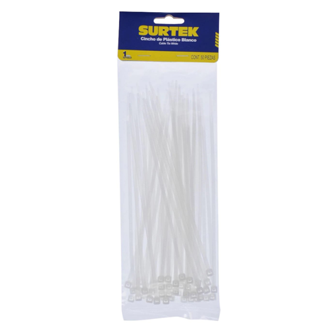 [SUR114208]  CINCHO PLASTICO 203X3.6MM NATURAL 50PIEZAS 