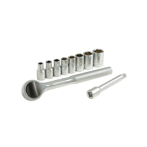 [SURA03S] JUEGO ¼" STD DE 10 DADOS Y ACCESORIOS