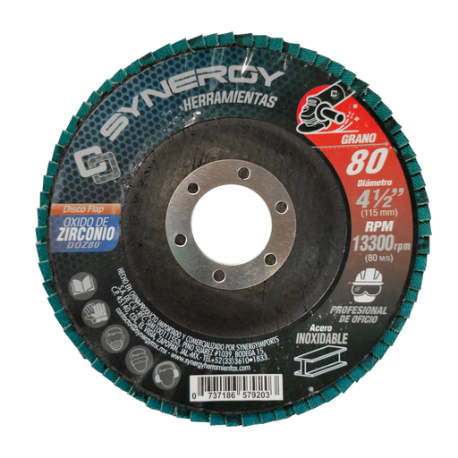 [SYNDOZ80] DISCO LAMINADO 4 1/2" G°80 ZIRCONIA