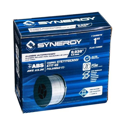 [SYNE71TGS-3001] SOLDADURA TUBULAR .030 E71T-GS FLUX CORE 1KG