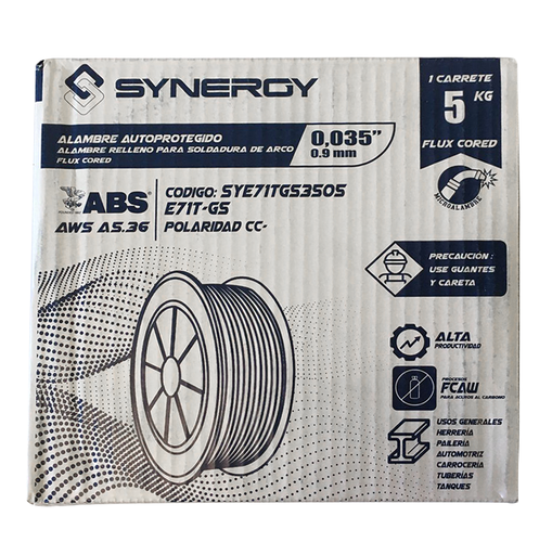 [SYNE71TGS-3505] SOLDADURA TUBULAR .035 E71T-GS FLUXCORE 5KG