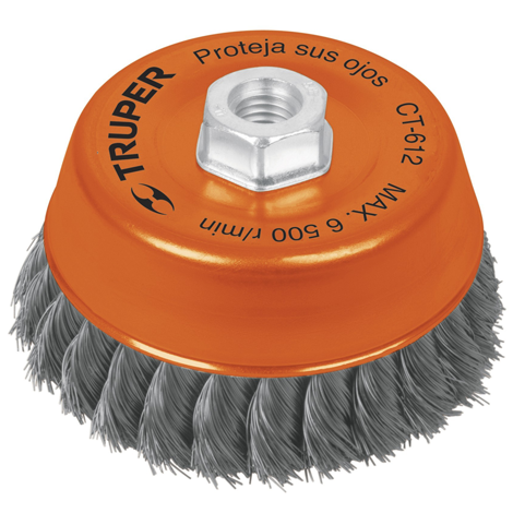 [TRUCT-612] CARDA COPA TRENZADA 5" X 0.35 X 5/8 ACERO AL CARBON (11541)