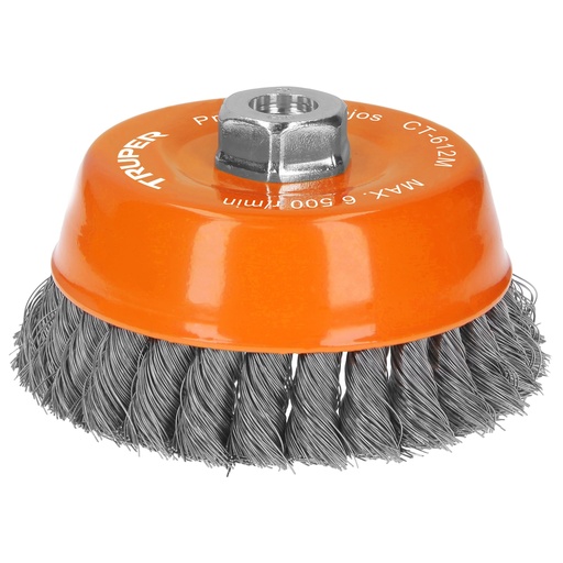 [TRUCT-612M] CARDA COPA TRENZADA FINA 5" MILIMETRICA P/ESMERIL (11544)