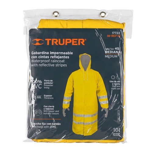 [TRUIM-REF-M] GABARDINA IMPERMEABLE C/REFLEJANTE T/MEDIANA PVC T-M (17722)