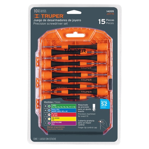 [TRUJOY-15] JUEGO DESARMADORES P/JOYERO ESTUCHE PZA (14205)