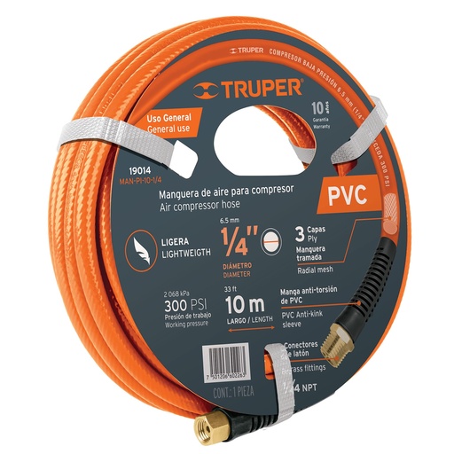 [TRUMANPI-15-1/4] MANGUERA DE PVC 1/4" X 15MTS. PARA COMPRESOR (19015)