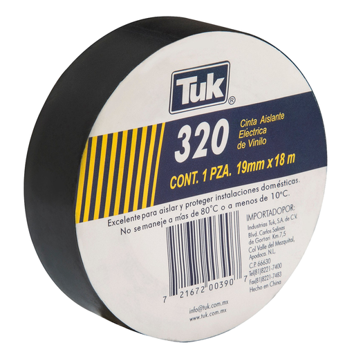 [TUK320] CINTA AISLANTE 3/4" X 18MTS. VINIL NEGRO (345008/11)
