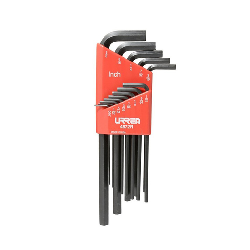 [URR4972R] JUEGO LLAVES HEXAGONALES 1/16" A 3/8" RACK ( 13 PIEZAS )