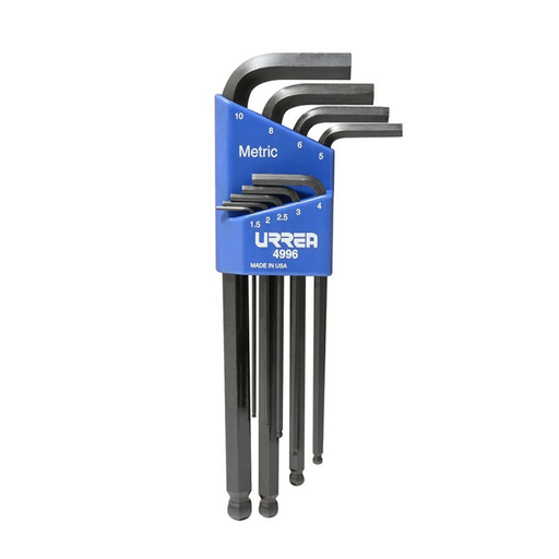 [URR4996] LLAVES HEXAGONALES "L" METRICAS TIPO BOLA 9 PIEZAS JGO