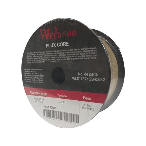 [WLD1E71GS-030] SOLDADURA TUBULAR .030 E71T-GS FLUXE CORE 2 LBS KGS MICRO