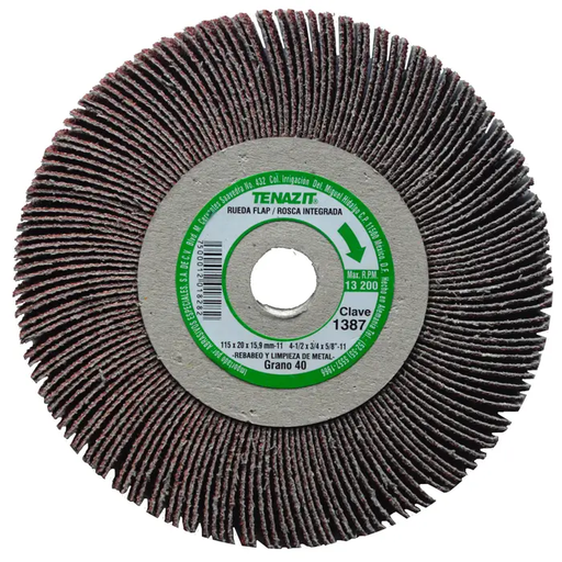 [AUS1387] RUEDA FLAP 4 1/2X3/4X5/8-11H G40 TENAZIT