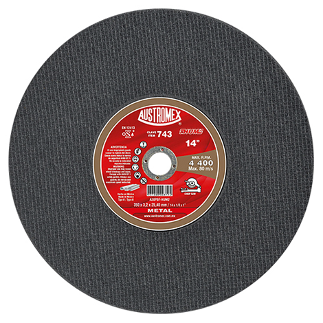 [AUS743] DISCO DE CORTE 14" 350X2.8X25.4 A30 METAL HUECOS
