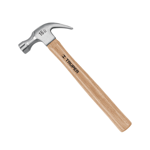 [TRUMA-16] MARTILLO 16OZ, UÑA CURVA, MANGO DE MADERA (16752)