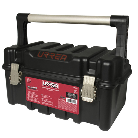 [URRCPU17A] CAJA PORTA HERRAM PLÁSTICA 17" C/BROCHES METÁLICOS Y CHAROLA