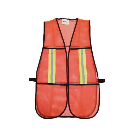 [REDCHM-NA]  CHALECO MALLA NARANJA REFLEJANTE VELCRO AJUSTE FRONTAL